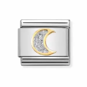 Image of Nomination Classic Gold Moon with Glitter Charm