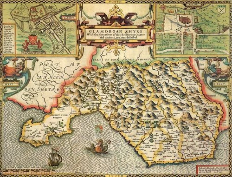 Image of John Speed Historial Map Glamorgan Historical Map 1000 Piece Jigsaw Puzzle (1610)