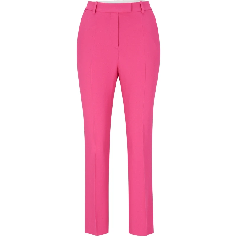 Image of Boss Womens Tasimana Straight Trousers Medium Pink female 8 (S)