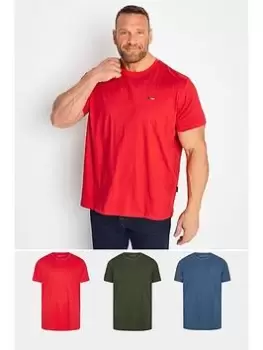 Image of BadRhino 3PK Short Sleeve T-Shirt - Storm/Forest/Red, Multi, Size 2XL, Men