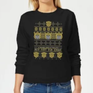 Image of Bumblebee Classic Ugly Knit Womens Christmas Sweatshirt - Black - 4XL