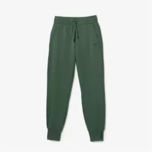 Image of Womens Lacoste Two-Ply Pique Trackpants Size 10 Green