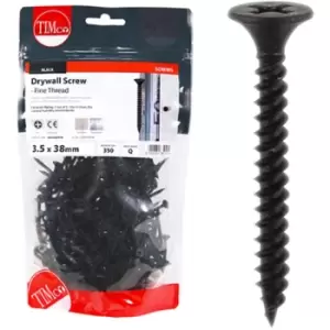 Image of Timco Plasterboard Screws Fine Thread (Black) - 3.5 x 38mm (350 Pack Bag)