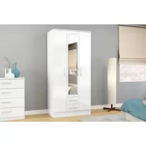 Birlea Lynx 3 Door 2 Drawer Wardrobe With Mirror