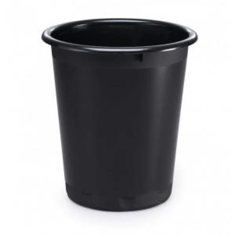 Image of Durable Plastic Recycling Waste Paper Bin - 13 Litre - Black unisex