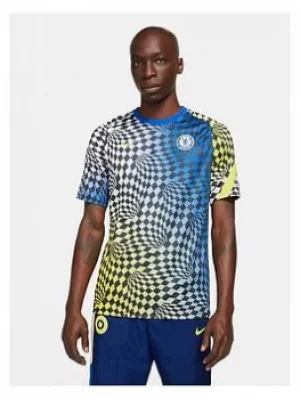 Image of Nike Mens Chelsea Pre Match Tee, Blue, Size 2XL, Men