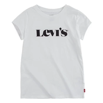 image of Levis MODERN VINTAGE SERIF TEE Girls Childrens T shirt in White - Sizes 12 years,14 years,16 years