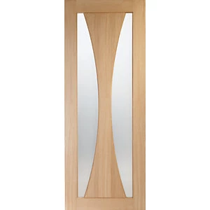 Image of XL Joinery Verona Fully Glazed Oak Patterned Pre Finished Internal Door - 1981 x 762mm