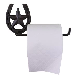 Image of Cast Iron Rustic Toilet Roll Holder, Horseshoe