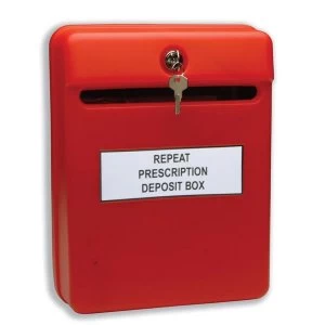 Image of Post or Suggestion Box Wall Mountable with Fixings Red