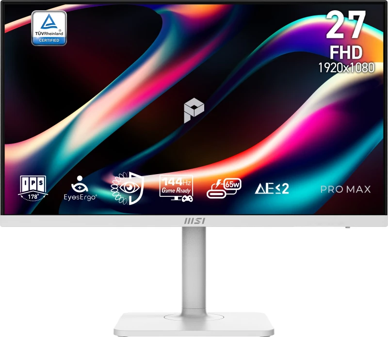 Image of MSI MSI Pro MAX 271PHW E14 computer monitor 68.6cm (27") 1920 x 1080 pixels Full HD White PRO MAX 271PHW E14