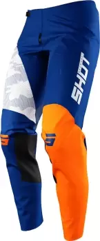Image of Shot Contact Camo Motocross Pants, blue-orange, Size 26, blue-orange, Size 26