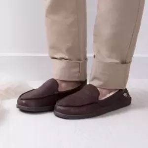 Image of totes Isotoner Brown Distressed Moccasin Slippers Brown
