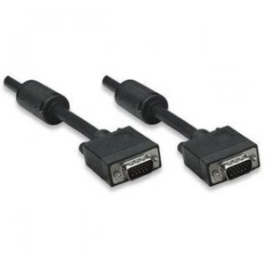 Image of Manhattan SVGA Monitor Cable with Ferrite Cores HD15 7.5m Male to Male Compatible with VGA Shielded with Ferrite Cores to help minimise EMI interferen