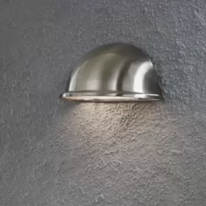 image of Konstsmide Torino Outdoor Modern Half Circle Wall Light Stainless Steel, IP23