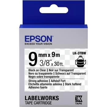 Image of Epson Label Cartridge Strong Adhesive LK-4TBW Black/Transparent 12mm (