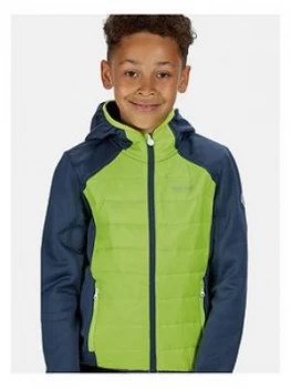 image of Regatta Boys Keilder Hybrid Iii Hooded Jacket - Navy/Green