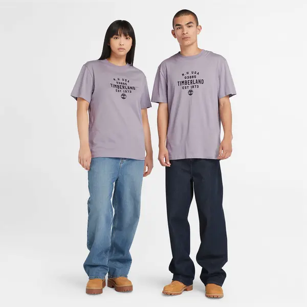Image of Timberland Graphic T-Shirt In Purple Purple Men, Size S