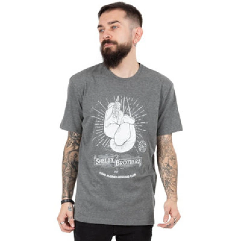 Image of Peaky Blinders Peaky Blinders Men Short Sleeved T-Shirt in Grey Size: Small Grey S Male 5056210188019