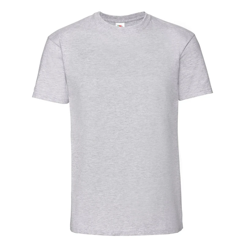 Image of Fruit Of The Loom Fruit of the Loom Men Ringspun Premium T-Shirt in Grey Size: Small Grey S Male 5057819119404
