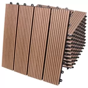 WPC Decking Tiles 11Pcs Terracotta 30x30cm Mosaic