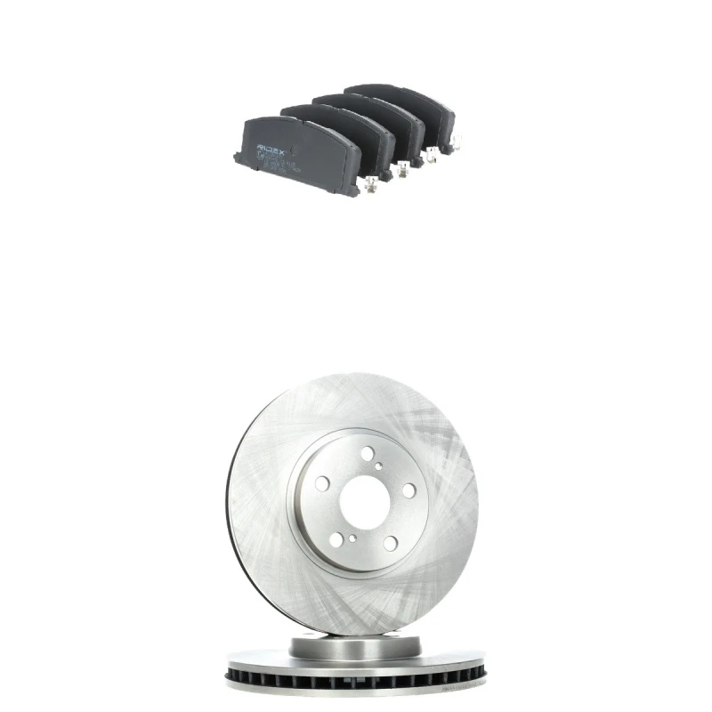 Image of RIDEX 3405B2899 Brake disc and pads set Front Axle, Brake Disc Type: Vented, with acoustic wear warning Brake Set,disc brakes (3405)