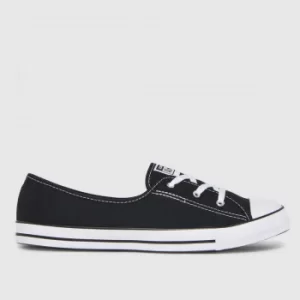 image of Converse Black Ballet Lace Slip Trainers