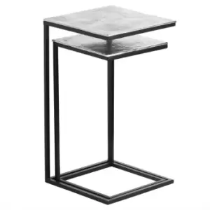 Image of Limoge - Farrah Collection Silver Set of Two Sofa Tables