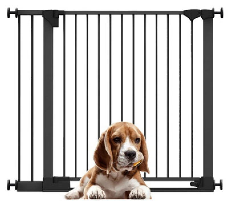 Image of Bettacare Safestep Dog Gate, Black, 110Cm - 117Cm, Extra Low Walkthough, 81Cm Extra Wide Doorway, Extra Wide Pet Gate