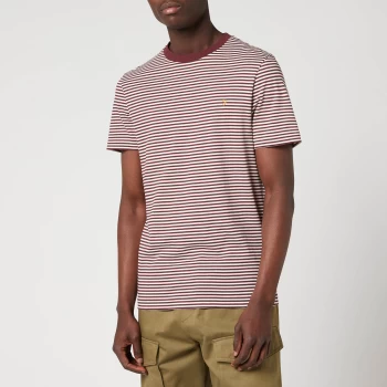 Image of Farah Mens Daytona Stripe T-Shirt - Red - M