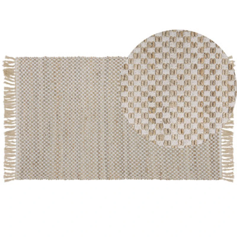 Image of Beliani Rug Zerdali Beige 80 X 150 Cm Jute