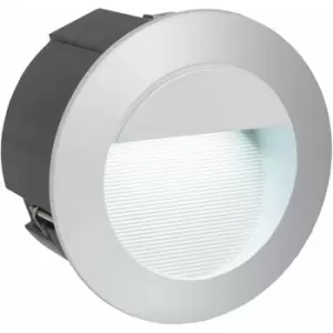 image of Loops - IP65 Recessed Outdoor Wall Light Silver Cast Aluminium 2.5W Built in led