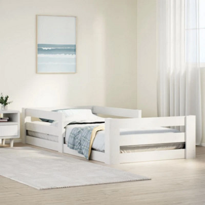 Image of VIDAXL Vidaxl - Bed Frame without Mattress White 75x190cm Small Single Solid Wood Pine 8721158397102
