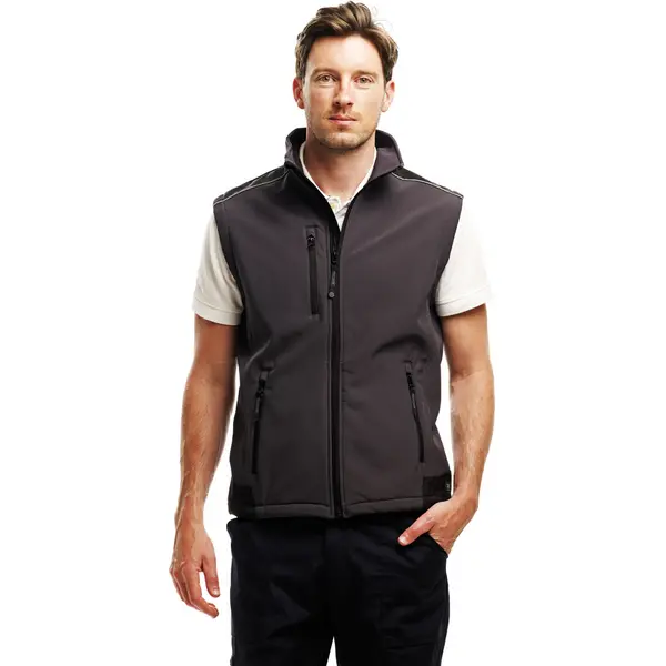 Image of Regatta Mens Sandstorm Softshell Bodywarmer Gilet TRA813 Grey Seal Grey/Black TRA813SE-87-S