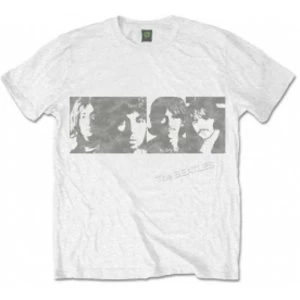 Image of The Beatles White Album Faces Mens White T Shirt: XXL