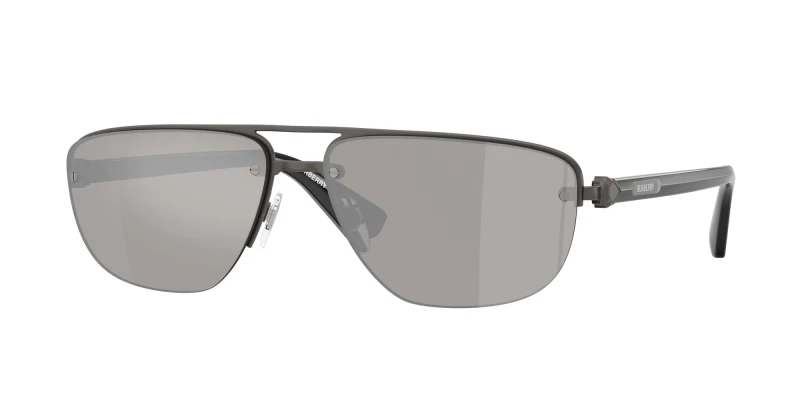 Image of Burberry 0Be3164 Aviator Sunglasses- Black WHDVT Male