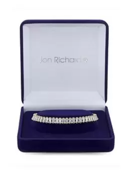Image of Jon Richard Gold Plated Cubic Zirconia Baguette Bracelet - Gift Boxed, Yellow Gold, Women