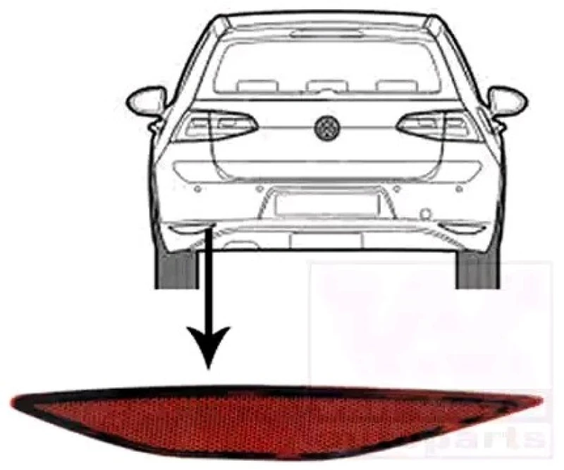 Image of VAN WEZEL 5766939 Reflector Bumper, without bulb holder Reflector (1093)