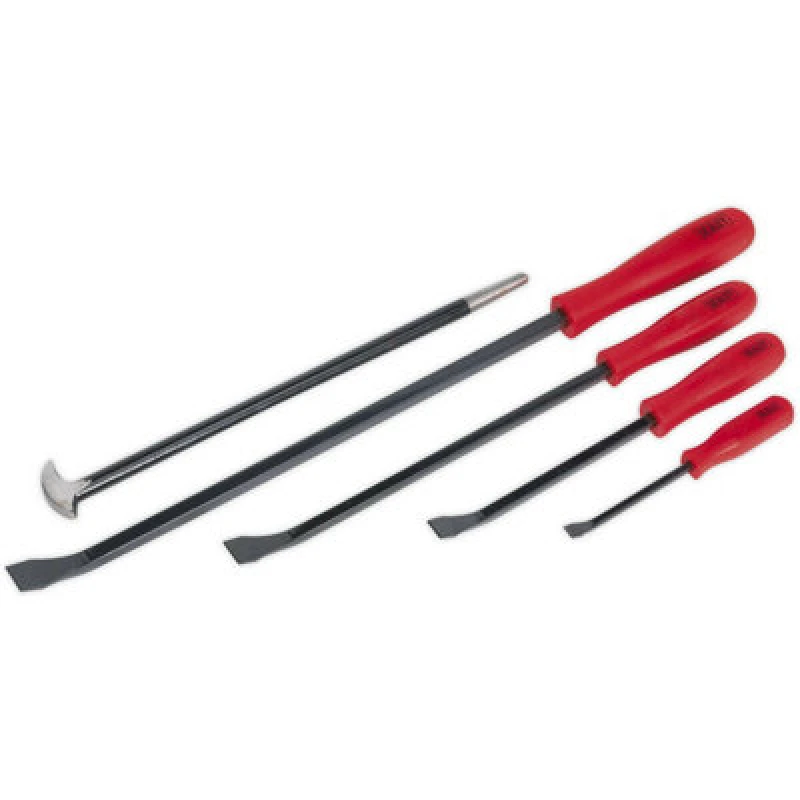 Image of Loops 5 Piece Heavy Duty Pry & Heel Bar Set - Hardened Shafts - Easy Grip Handles Multi
