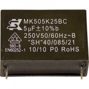 image of Seika MK250K104 MKP thin film capacitor Radial lead 0.1 250 V 10 15mm x H 11mm x 5mm