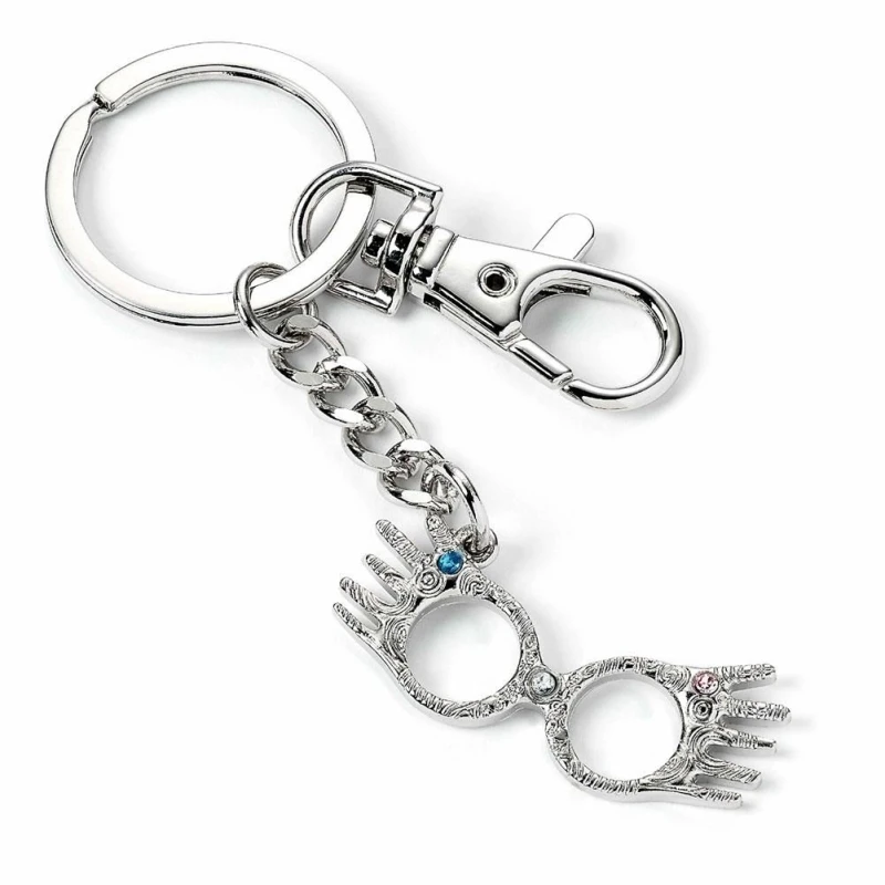 Image of Harry Potter Glasses Luna Lovegood Keyring Silver unisex