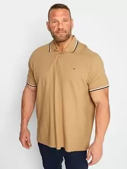 image of BadRhino Tipped Polo - Brown, Size 2XL, Men