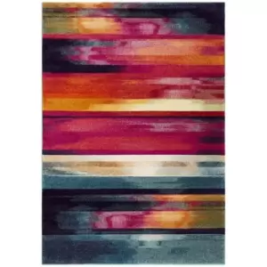 Image of Asiatic Nova Rug Stripe Multi - 160x230cm, Striped - Blue/Pink/Red/Yellow