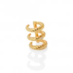 Image of 18ct Gold Plated Sterling Silver Entwine Triple Ear Cuff DE665