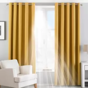 Image of Twilight Thermal Blackout Eyelet Curtains Ochre, Ochre / 229 x 229cm