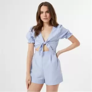 image of Jack Wills Tie Front Playsuit - Blue