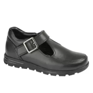 Roamers Girls Leather Mary Janes (3 UK) (Black)