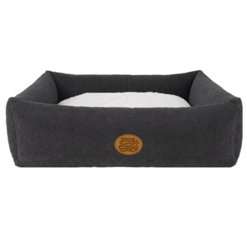 Image of Snug & Cosy Pets Snug And Cosy Pets Lush Dog Bed Bedding Sofa Reversible Rectangle Charcoal Small 64Cm