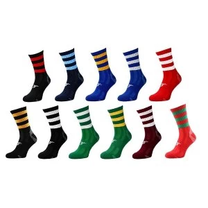 Image of Precision Pro Hooped GAA Mid Socks Black/Amber 7-11