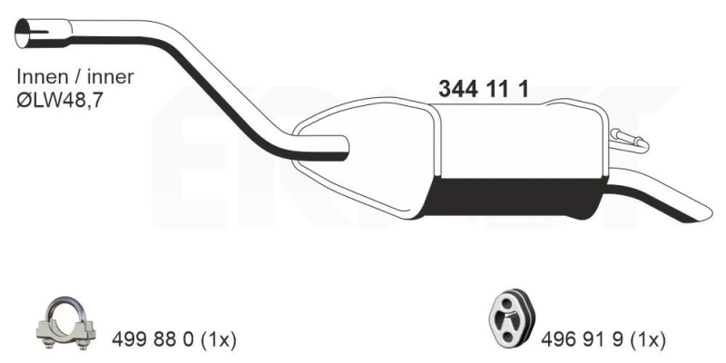 Image of Rear silencer ERNST 344111